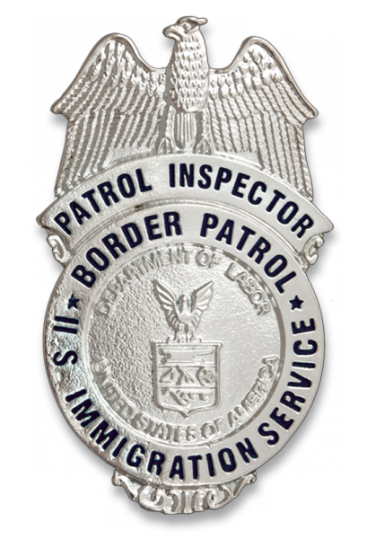 Chapa Identificación Patrol Inspector, Border Patrol U.S. Inmigr